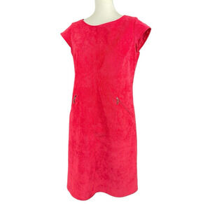 Sharagano Dress Women Size 10 Reddish Orange Corduroy Ribbed with Pockets